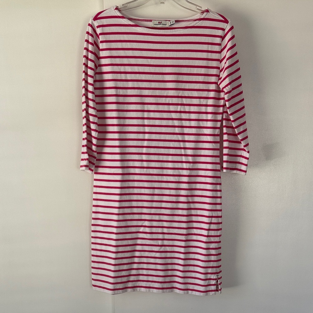 Vineyard Vines Pink and White Striped Dress